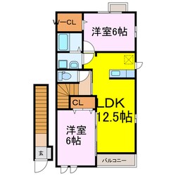 シャン・ストリームＢの物件間取画像